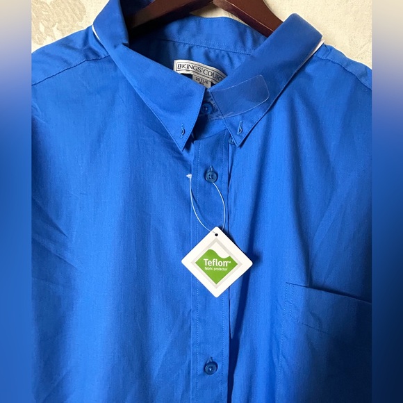 New!Kings Court Men’s dress shirt Big 20 33/4 Button down Long sleeves Collared - Picture 2 of 7